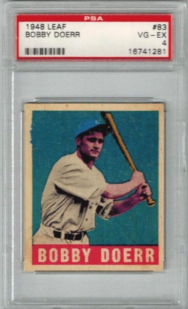 Bobby Doerr/Boston Red Sox 1948 Leaf Baseball Card #83 Graded VG-EX PSA 4