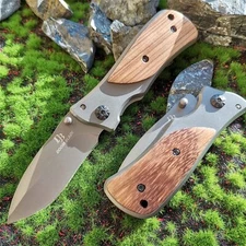 Tools for daily use of folding stainless steel knife with wooden handle pocket