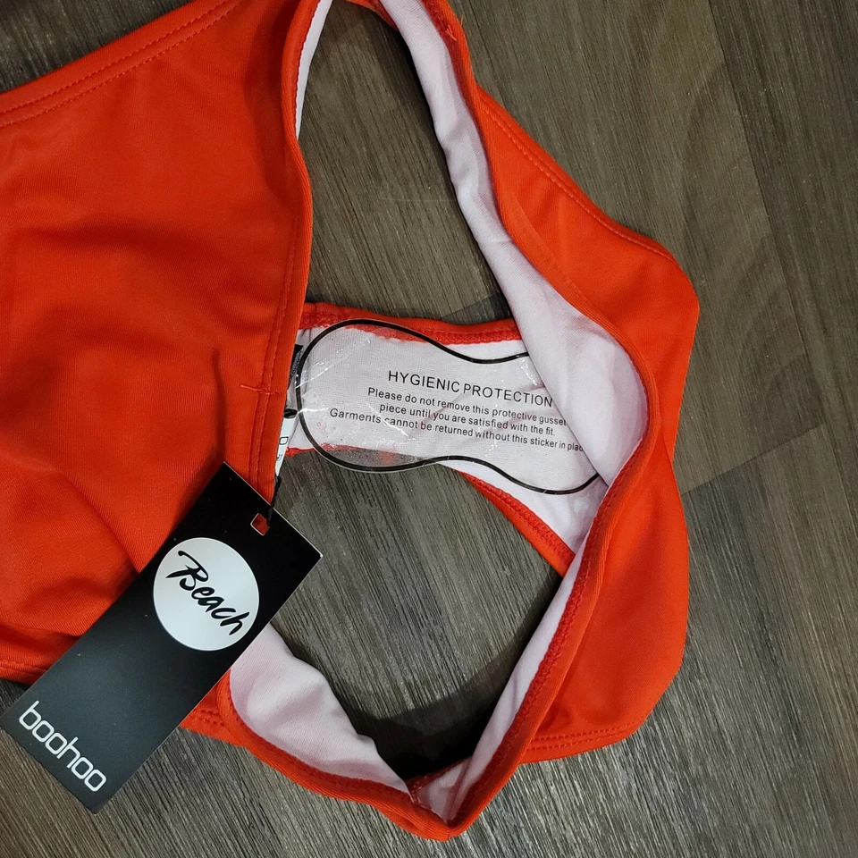 Boohoo Beach Womens Brazilian Bikini Bottoms Petite Cheeky Bum Brief Red 2 - Image 4 of 4