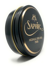 Black - Saphir Medaille d'Or Pate de Luxe Shoe Polish Wax - 100ml Tin