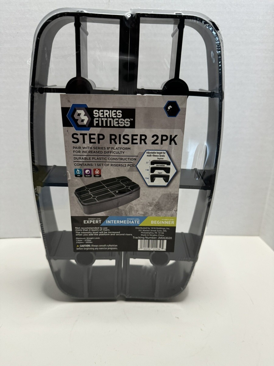 Lot De 2 Rehausseurs De Step Série 8 – Pour Plateforme Fitness, Noirs, Solides Et Ajustés