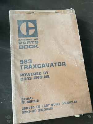 Caterpillar 983 track crawler loader Parts Manual Book catalog 38K765-Up Shop
