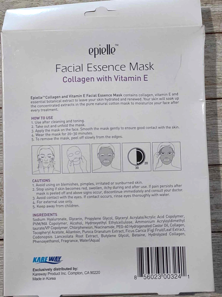 Epielle Facial Essence Mask Collagen With Vitamin E 4 Pack eBay
