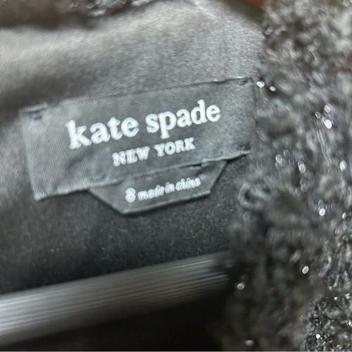 Kate Spade black flounce tweed dress size 8 medium lined - Picture 2 of 9
