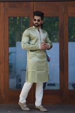 Men Kurta Set Pakistani Kurta Pyjama Indian Suits Wedding Party Groom Sherwani