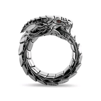 #ad #ad Viking Ouroboros Dragon Snake Ring Mens Norse Stainless Steel Fashion Ring $6.89