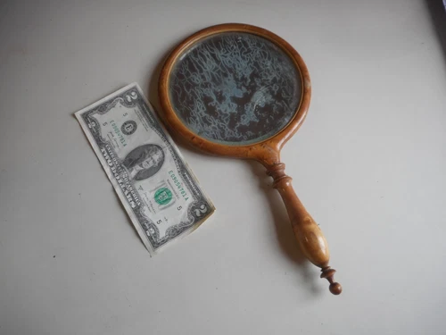 Antique beautiful Bird's Eye Maple Ladies Hand Mirror