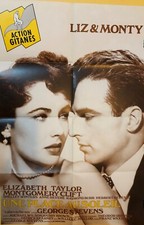 affiche UNE PLACE AU SOLEIL . 120 x 80 cms. Elizabeth Taylor, Montgomery Clift