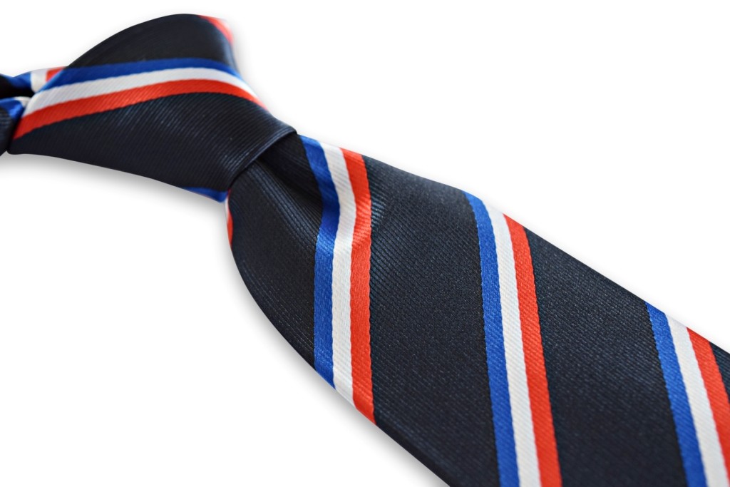 Designer Cravatta da Uomo - Navy Scuro Blu & Rosso - Repp a Righe Designer Cravatta da Uomo - Navy Scuro Blu & Rosso - Repp a Righe