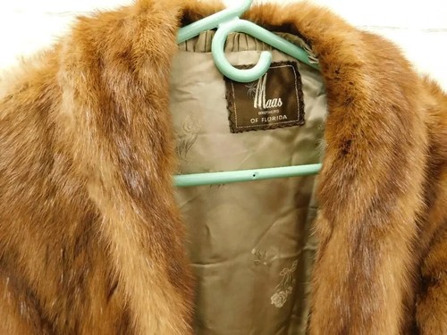 Vintage Real Fur Stole - Maas Brothers of Florida - Brown Mink Fur - Picture 3 of 8