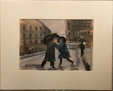  Disegno a   pastello acquerellato  su carta    35x25 - NC465