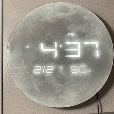 Moon 13'' Digital Wall Clock LED Display, Calendar & Temperature 12/24hr Format