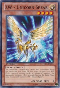 ZW - Unicorn Spear - YS13-EN018 - Common - 1st Edition x3 - Near Mint