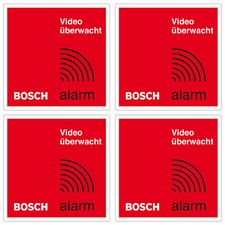 4x Bosch Haus Videoüberwachung Aufkleber Alarmanlage Einbruchschutz Objektschutz