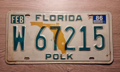 USA Kennzeichen Nummernschild License Plate Florida Polk 86