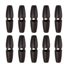 10pcs Wooden Toggle Buttons 45mm Single Hole Olive Sewing Button, Dark Brown
