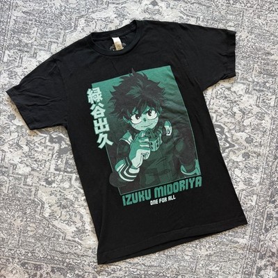 My Hero Academia Izuku Midoriya Black Graphic T-Shirt Crunchyroll Size Small