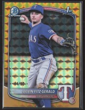 2025 BOWMAN CHROME DEVIN FITZ-GERALD GOLD GEOMETRIC REFRACTOR 44/50 1ST PROSPECT