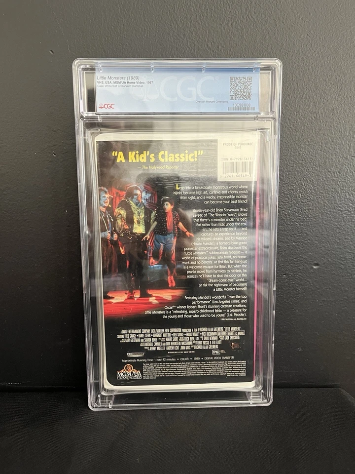 CGC 9.8 A++ Little Monsters VHS Movie Clam Shell Case Sealed Graded - Image 2 of 2