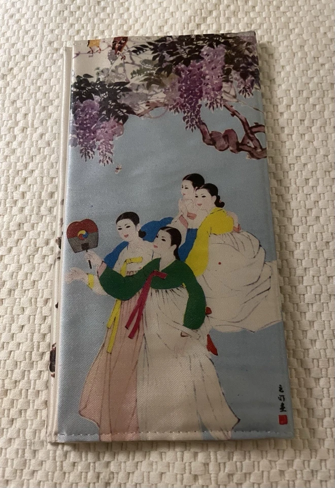 Vintage Japanese Printed Silk Fabric Wallet 1 Zipper Pocket 1 Open Pocket NEW - Image 2 of 3