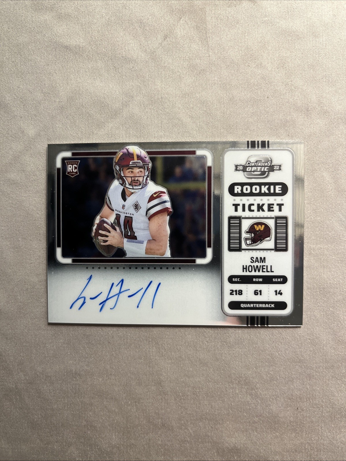 2022 Panini Contenders Optic SAM HOWELL Rookie Ticket On-Card Variation Auto
