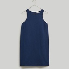 New Madewell $98 Cutaway Tank Mini Dress Blue Size Large NL448