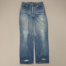 Vintage 70s Lee Riders Denim Jeans Straight Leg Faded Distressed True 28x28