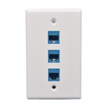 CAT6 Gigabit Network Socket Ethernet Cable Faceplate 120 Type three-Pass Socket
