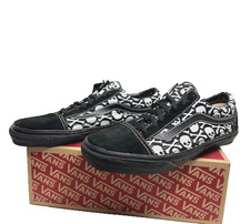 VANS CLASSIC OLD SKOOL LOW UNISEX MEN 5  WOMEN 6.5 SHOES BLACK/SILVER SKULL NEW