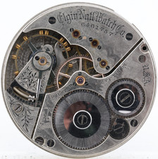 ELGIN 6461757, 16s 17j GRADE 154, POCKET WATCH MOVEMENT, RUNS KR