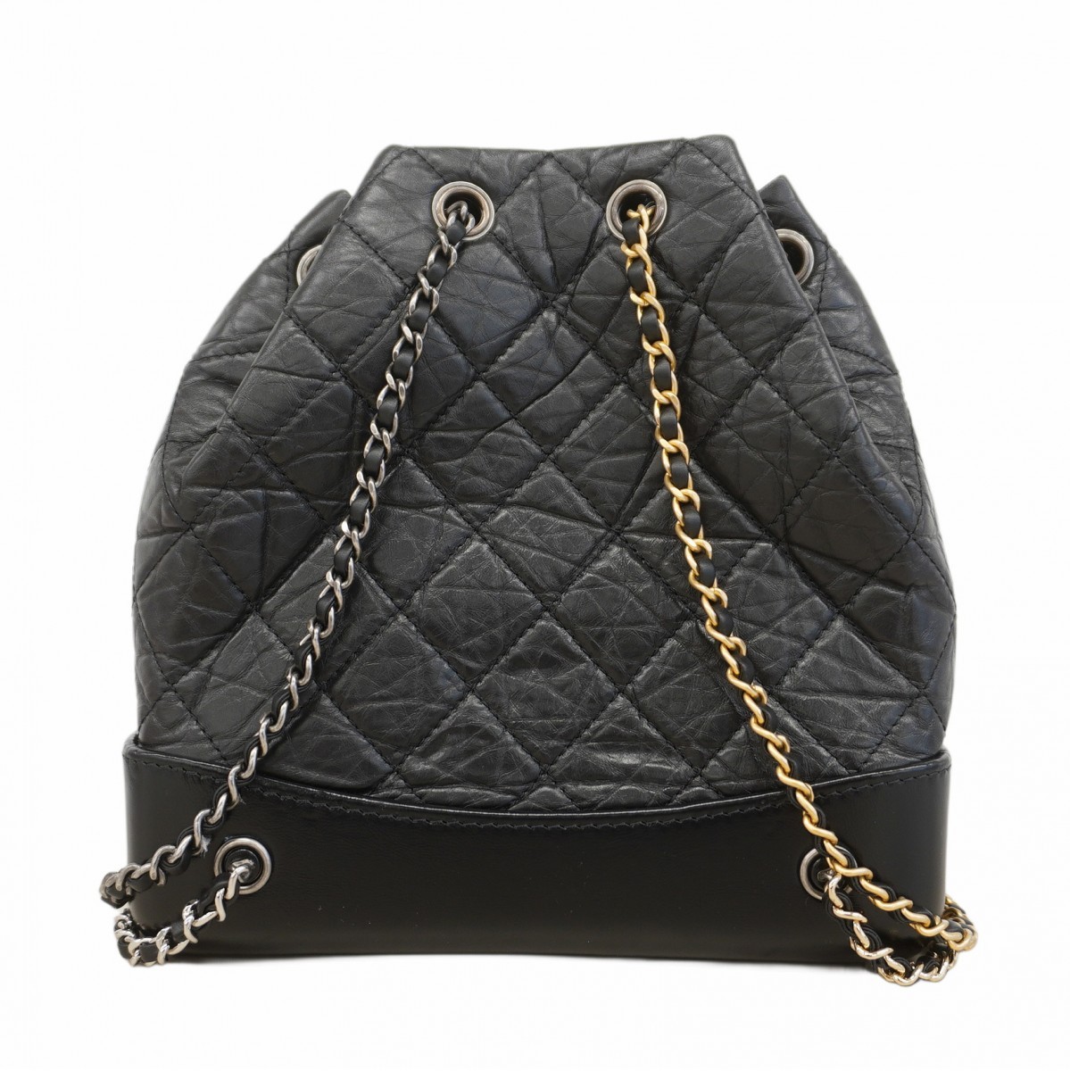 Auth [6ba1560] CHANEL Backpack Â· Daypack Matrasse Calfskin Black Gold / S... thumbnail 8