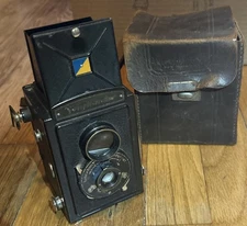 Vtg Voigtlander Brilliant 120mm TLR Film Camera Voigtar Lens w/Case *CLN +TESTED