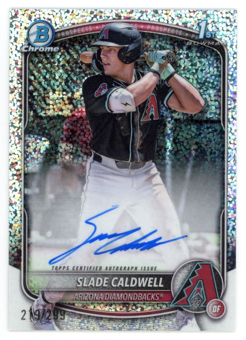Slade Caldwell 2025 Bowman Chrome Prospect Autographs Sparkle 219/299 #CPA-SC