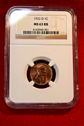 1922-D LINCOLN CENT OUTSTANDING NGC CERTIFIED MS--63 RED & BROWN CENT!!  #112