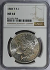 1881 S Morgan Silver Dollar NGC MS-64