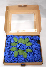 Lot of 25 Faux Roses Blue For Wedding/Event Decor Paper Lightweight Flowers