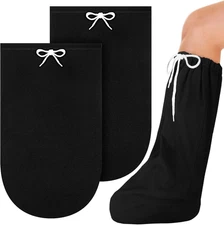 2 Pcs Cast Sock for Leg Foot Cover Below Knee Sleeve Adjustable Drawstring Ca...