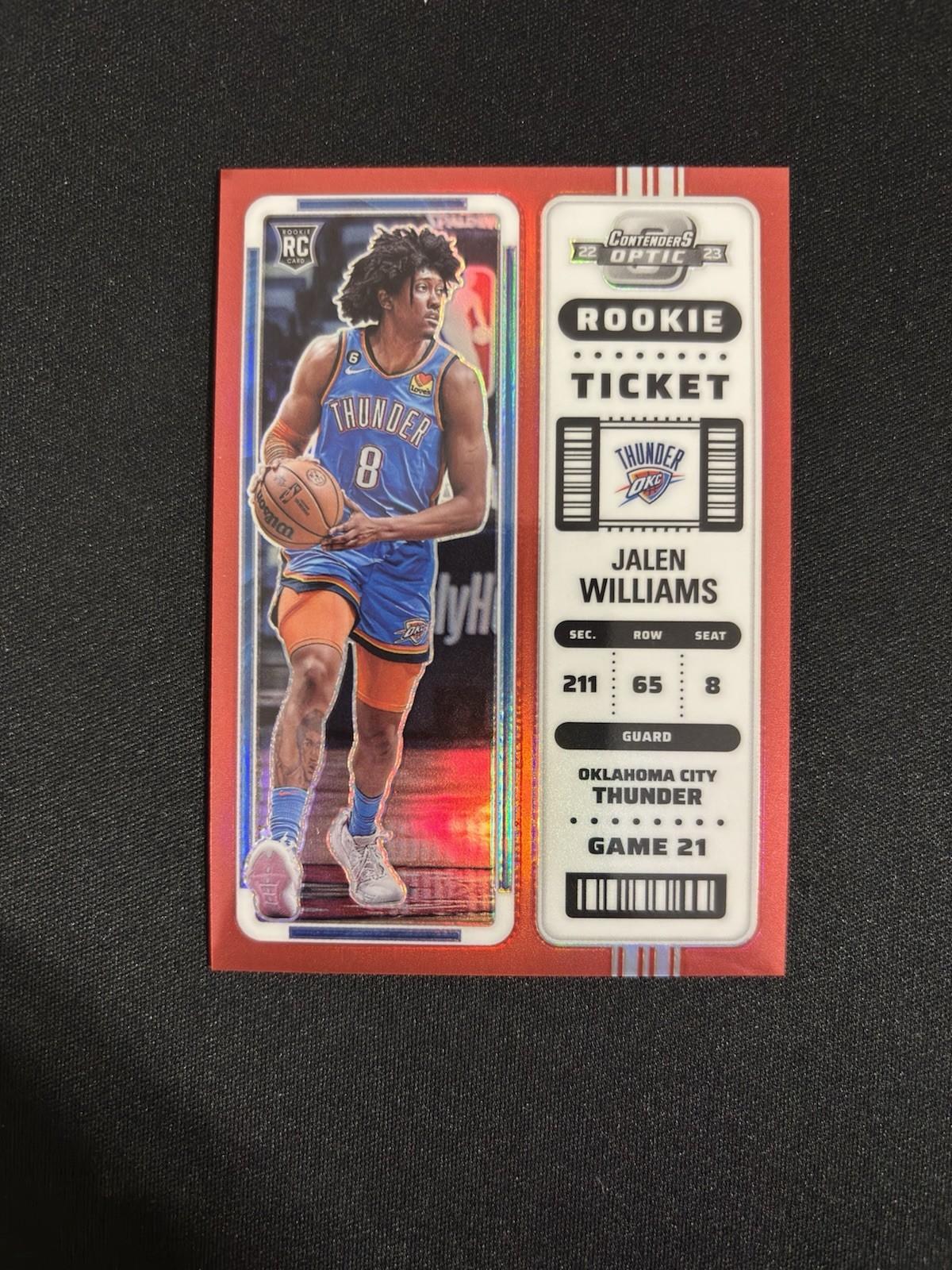 2022-23 Panini Contenders Optic Rookies Red Prizm Jalen Williams #8 RC