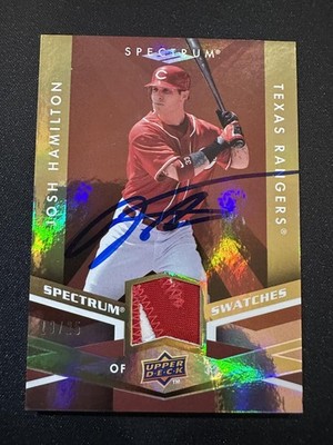 Josh Hamilton 2009 Upper Deck Spectrum Jersey Patch Relic /25 IP Auto Autograph