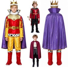 Kids Boys Costume Cloak Outfits Carnival Set Tops Headwear Dress Up Halloween