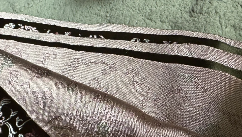 Vintage Silk jacquard fabric Luxury Oriental brocade ( 3 Yards) - Image 4 of 4