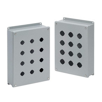 HOFFMAN  PushButtonEnclosure,22mm,4Holes,Steel 32FR22
