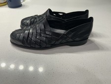 Cole Haan Huaraches Hombres Talla 12 D Resort Zapatos Negro Tejido Cuero Sin Cordones Brasil