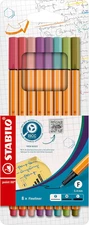 Fineliner Point 88 - Pack of 8 - Assorted Colors