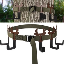 Treestand Strap Hangers with 5 Metal Gear Hooks Hunting Gear Accessory Holder...