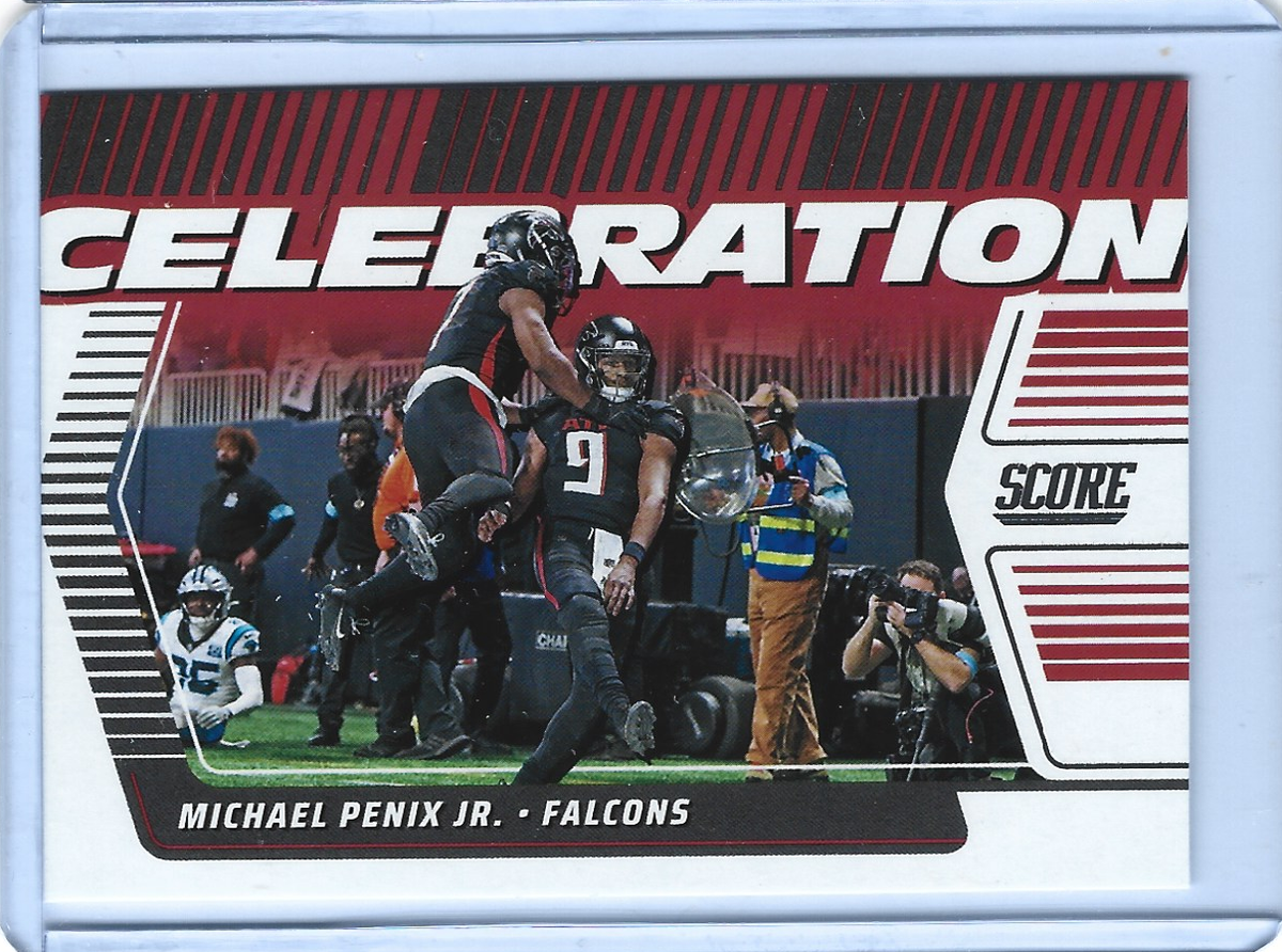 2025 Panini Score Michael Penix Jr. Gold Celebration Insert Card