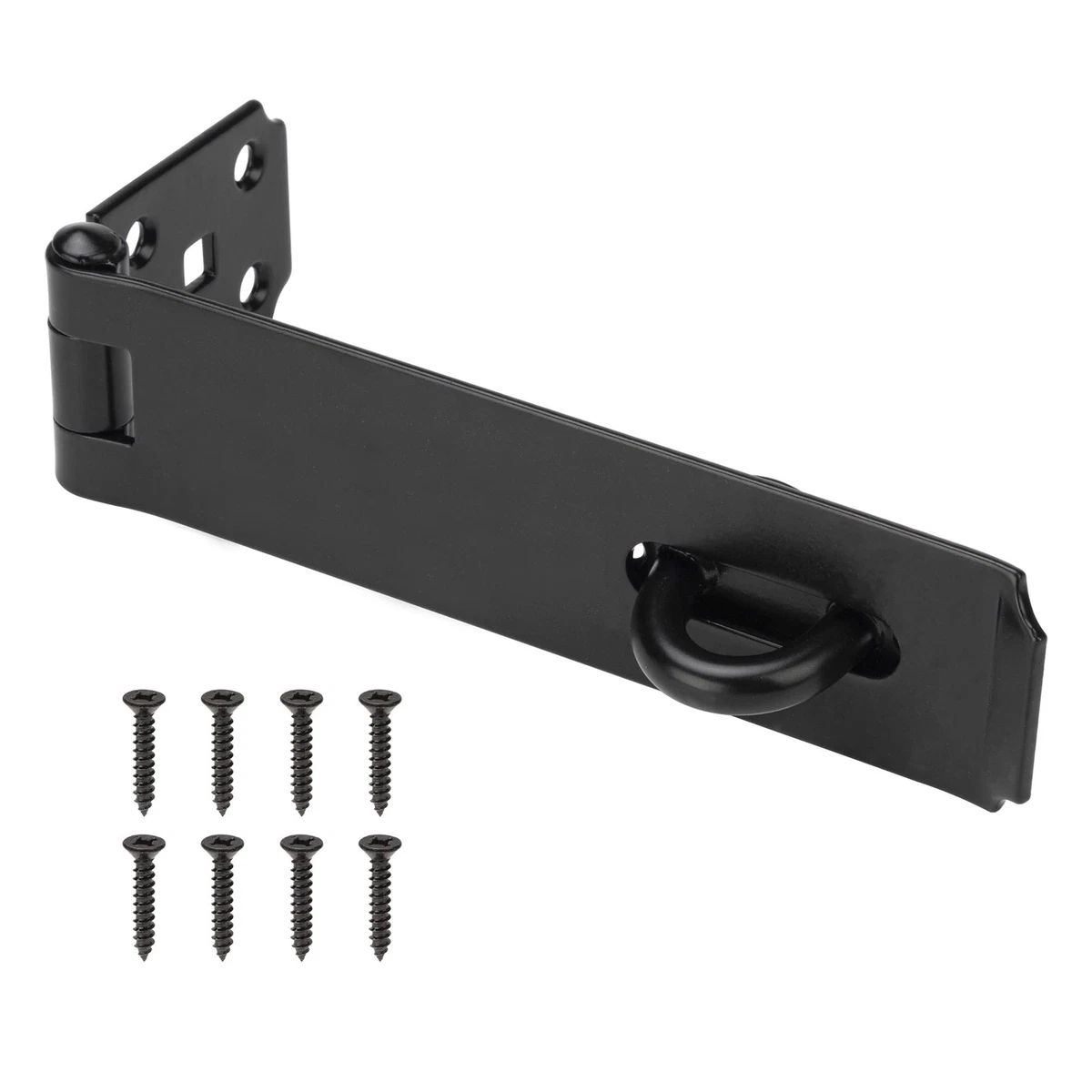 SAFYY - 1 Cerrojo Deslizante, Cerradura De Puerta De Acero Inoxidable Sólido 304 Resistente Con Orificio Para Candado, Acabado Galvanizado Para Puerta, Valla De Madera, Cobertizo, Bodega, Color Negro