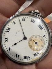 ELGIN Grade 301 Model 2 12S 7J Open Face POCKET WATCH-1918-Base Metal-Runs