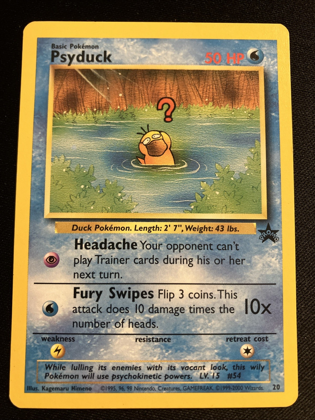 Pokemon Card - Psyduck WOTC Black Star League Promo #20