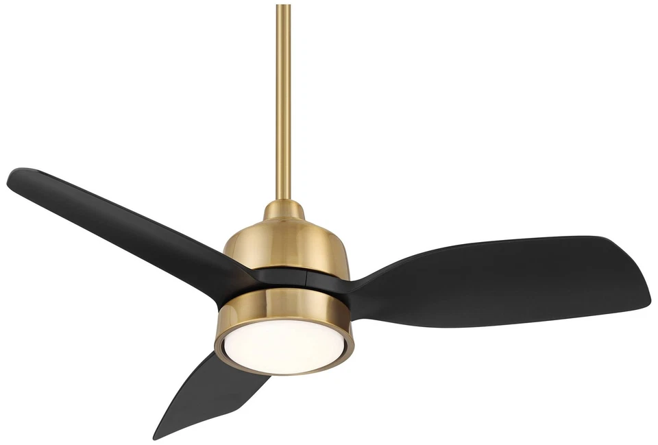 36" Casa Vieja Verdin Brass and Black LED Damp Ceiling Fan with Remote - Image 2 of 4